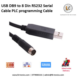 USB DB9 to 8 Din RS232 Serial Cable PLC programming Cable