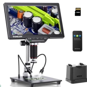 TOMLOV DM202 Max Digital Microscope 1300x, HDMI Microscope Camera 25MP 10" LCD IPS Screen Video Soldering Microscopio Magnifier