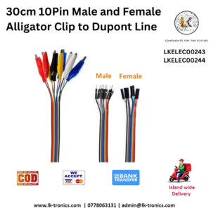 30cm 10Pin Male and Female Alligator Clip to Dupont Line