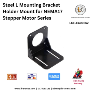 Steel L-Mounting Bracket for NEMA17 Stepper Motors in CNC and robotics