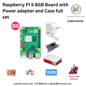Raspberry PI 5 8GB Board with Power adapter and Case full set