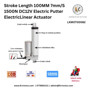 100mm Stroke Electric Linear Actuator with 1500N force and DC12V compatibility