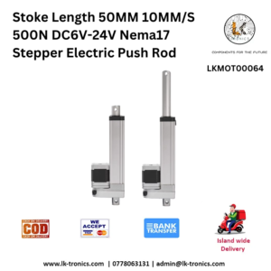 50mm Stroke Electric Push Rod with 500N force and NEMA17 compatibility
