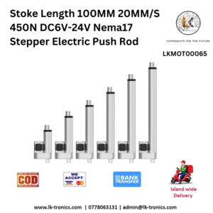 00mm Stroke Length Electric Push Rod with 450N force and NEMA17 compatibility