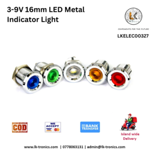 3-9V 16mm LED Metal Indicator Light with durable metal casing